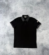 Moncler black & grey polo shirt with arm logo