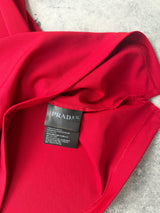 Prada red polo shirt black badge