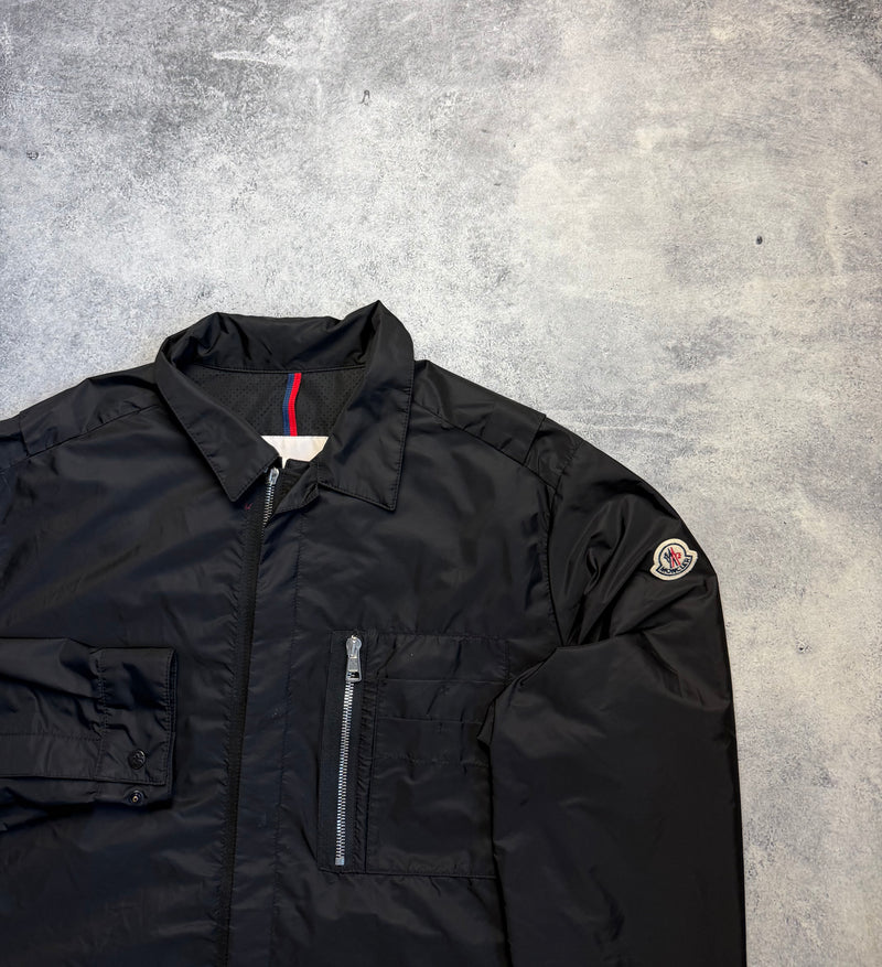 Moncler black nylon see giubbotto overshirt