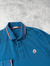 Moncler blue L/S polo shirt