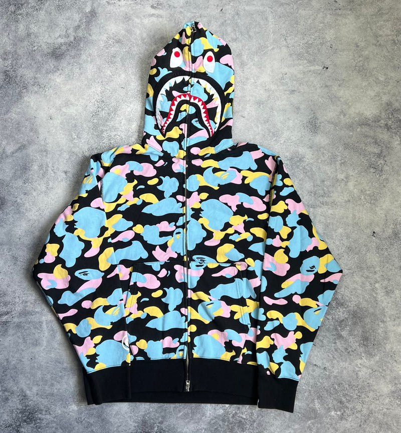 Snowboard Jacket Multi Camo Shark Hoodie Vintage BAPE Camo Hoodie