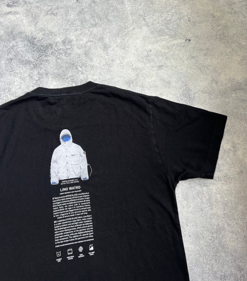 Stone island 2023 black archivio lino watro tee