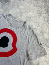 Moncler oversize logo grey tee