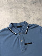 Prada blue polo shirt black badge