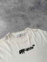 Off-white spray helvetica white tee
