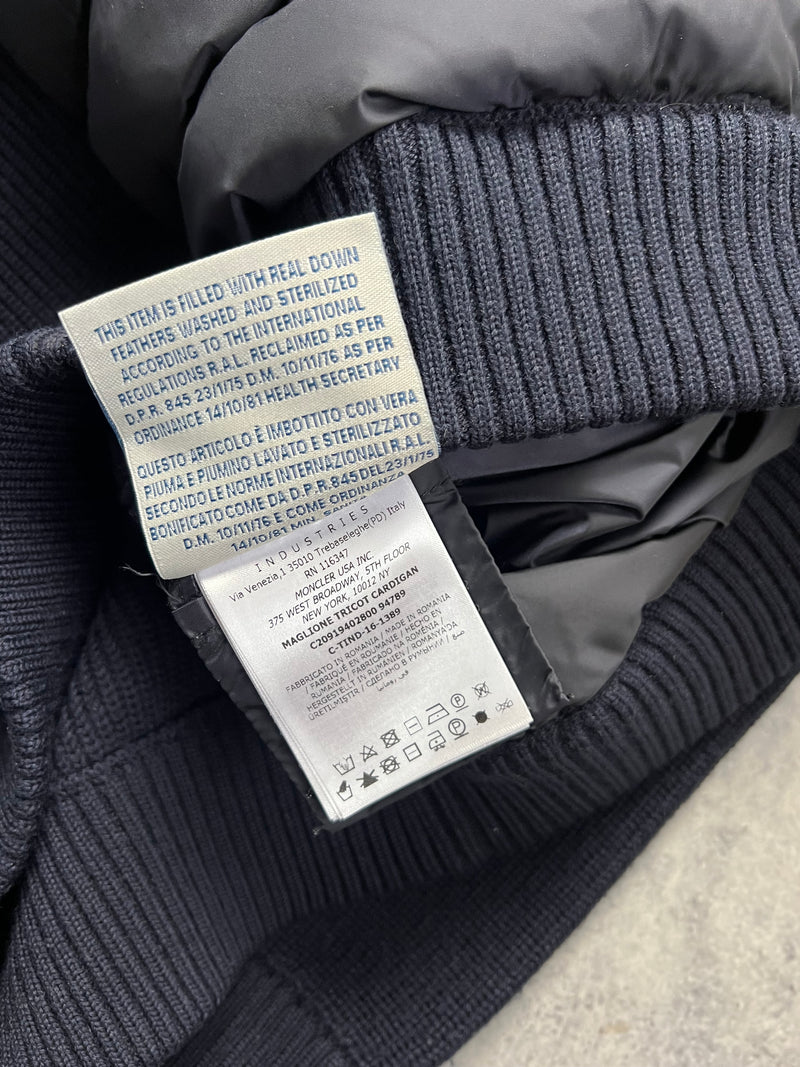 Moncler navy tricot cardigan jacket