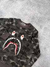 Bape black shark camo jumper with zip