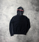 Moncler navy tricot hooded cardigan