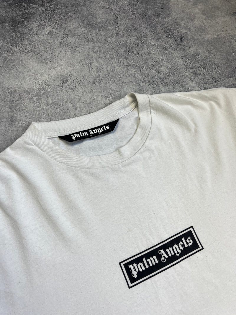 Palm angels white box logo tee