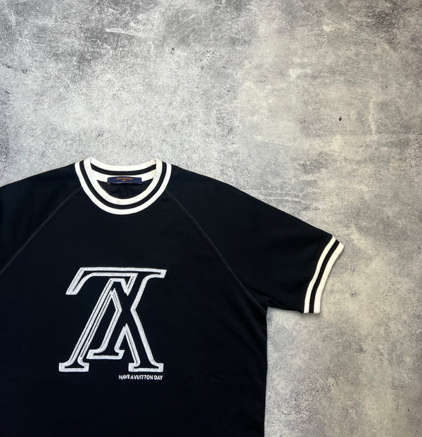 Louis Vuitton black upside down logo tee