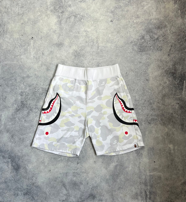 Bape white camo glow in the dark cotton shorts
