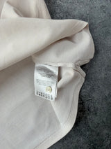 Moncler large logo cream polo shirt