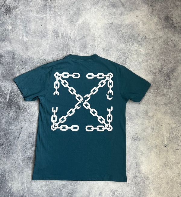 Off-white chain arrow duck green graphic tee
