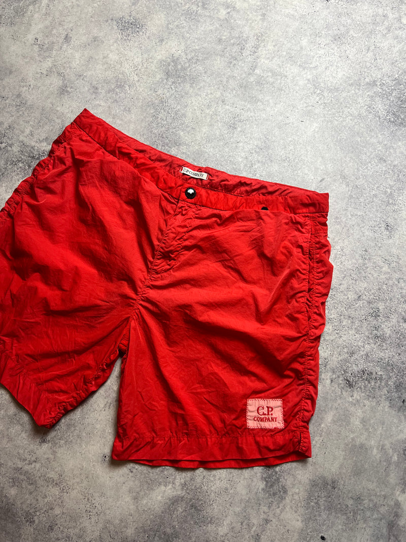 CP company red nylon swim shorts