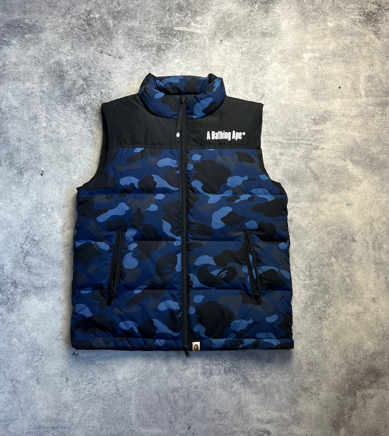 Bape blue camo gilet