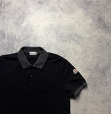 Moncler black arm logo polo shirt
