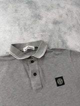 Stone island grey polo shirt