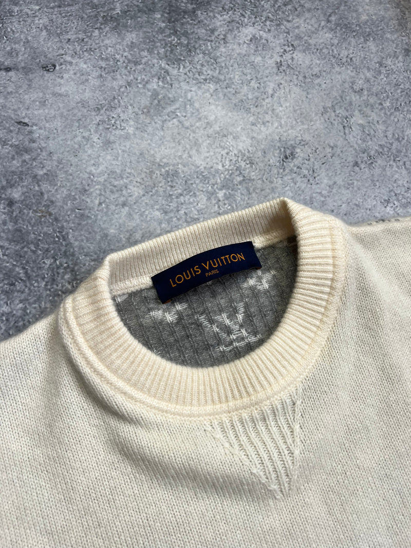 Louis Vuitton cream monogram cashmere jumper