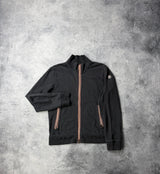 Moncler charcoal grey zip up cardigan