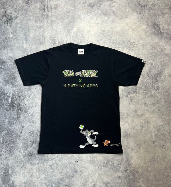 Bape x Tom & Jerry black graphic tee