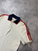 Gucci white stripe polo shirt