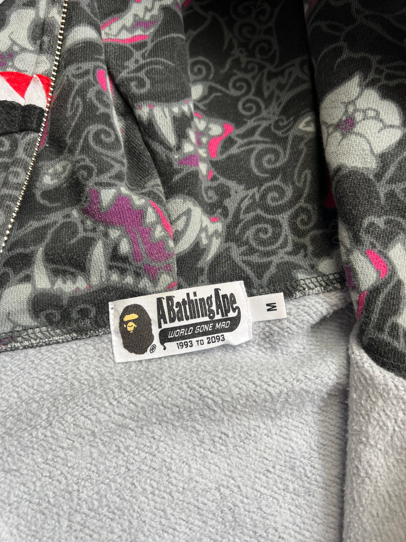 Bape Japanese tattoo camo shark full zip hoodie