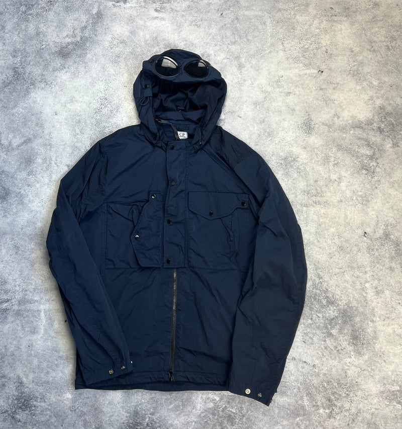 CP company navy chrome nylon goggle jacket