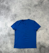 Moncler blue graphic tee with arm logo