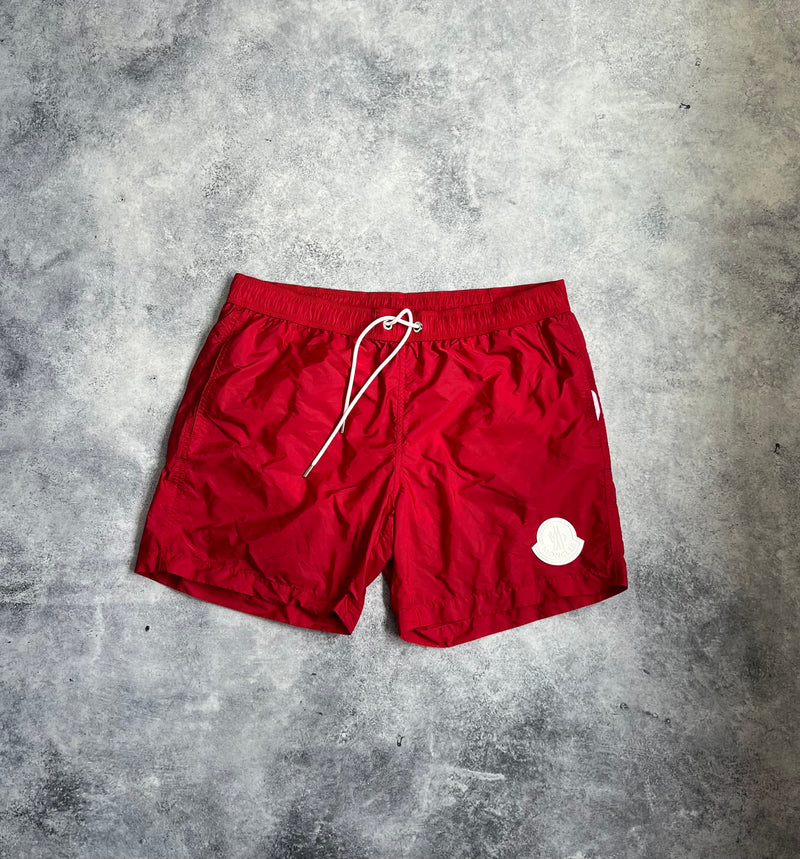 Moncler red swim shorts