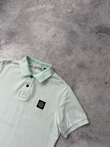 Stone island AW22 aqua blue polo shirt