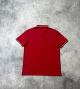 Prada red polo shirt black badge