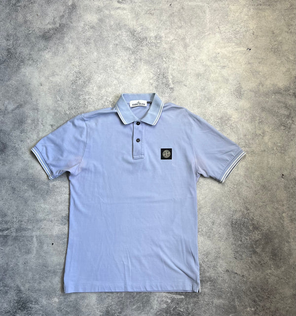 Stone island blue polo shirt