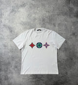 Louis Vuitton white multi logo tee