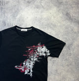 Stone island 2020 black paint stroke graphic tee