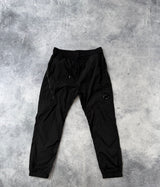 CP company nylon chrome black cargo trousers