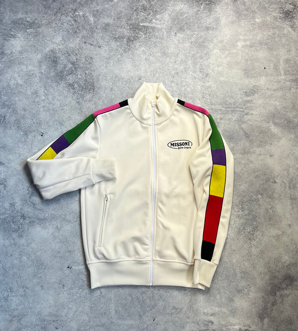 Palm angels x missoni cream track jacket