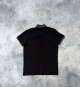 Moncler black & grey polo shirt with arm logo