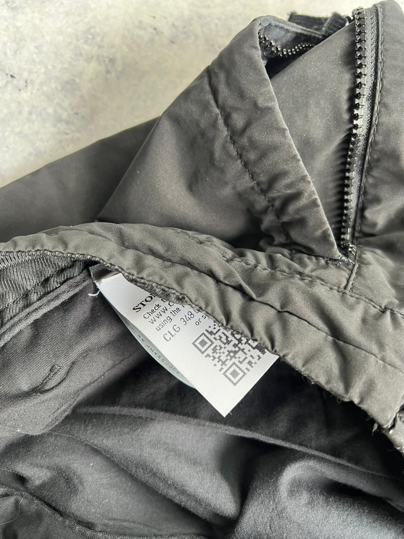 Stone island 2020 black resin & cotton cuffed cargo trousers
