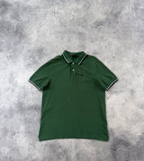 Prada dark green polo shirt black badge