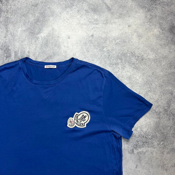 Moncler double logo royal blue tee