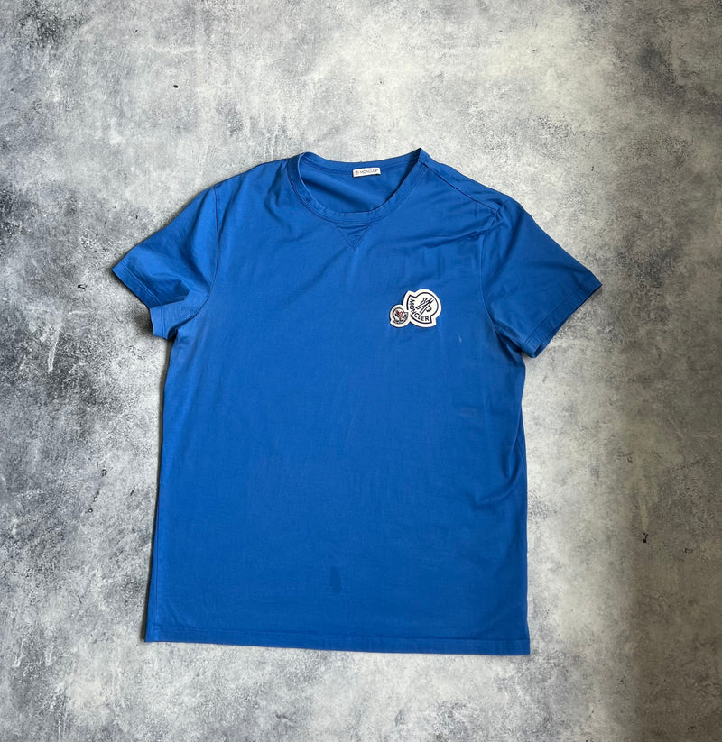 Moncler double logo blue tee