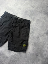 Stone island SS21 tela black cargo shorts