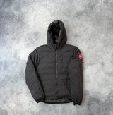Canada goose black hooded lodge down jacket