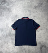 Prada navy polo shirt black badge