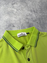 Stone island lime green polo shirt