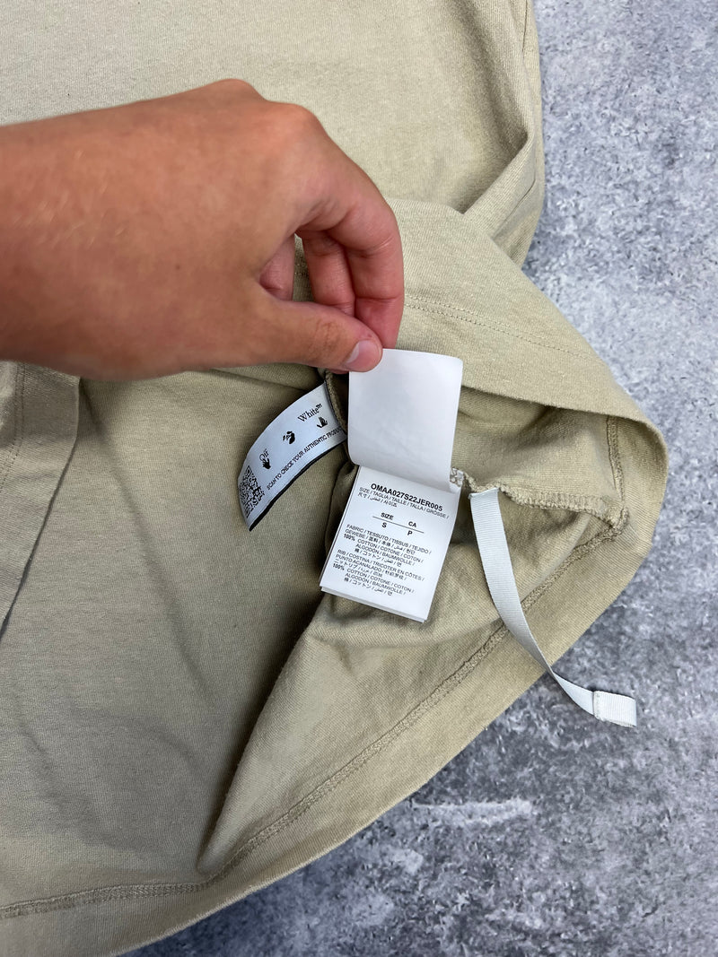 Off-white beige graphic tee