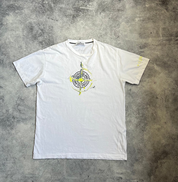 Stone island 2021 white graphic tee