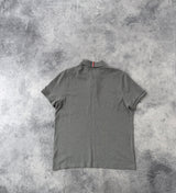 Moncler grey polo shirt with arm logo