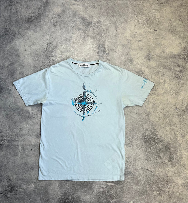 Stone island 2021 baby blue graphic tee