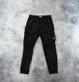 Stone island black tela cargo trousers